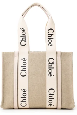 Chloé Femme, Sacs, , Taille: ONE Size Sac en toile et cuir de veau avec ruban