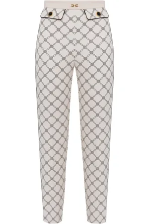 Elisabetta Franchi Femme, Pantalons, Blanc, Taille: 46 FR Robe Élégante 96% PL 04% EA