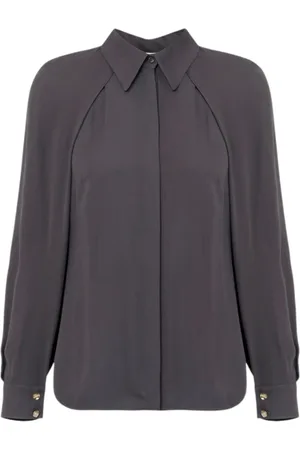 Elisabetta Franchi Femme, Blouses et Chemises, Gris, Taille: 36 FR Robe Chic 100%Vi