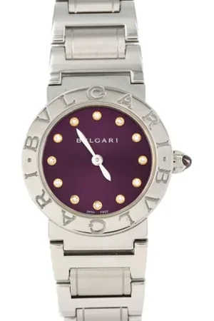 Bvlgari Homme, Pre-owned, Violet, Taille: ONE Size Pre-owned Acier inoxydable montres