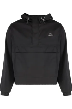 Ami Homme, Vestes, Noir, Taille: S Veste en tissu techno à cordon ajustable