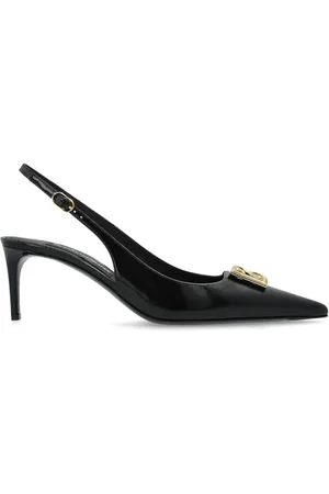 Dolce & Gabbana Femme, Chaussures, Noir, Taille: 38 EU Noir Logo Plaque Escarpins Talon Aiguille