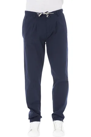 BALDININI Homme, Pantalons, Bleu, Taille: XS Pantalon Chino avec cordon de serrage