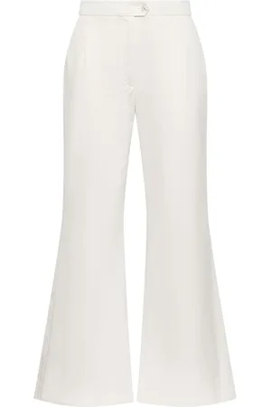 Maliparmi Femme, Pantalons, Blanc, Taille: 34 FR Pantalon en gabardine blanc naturel