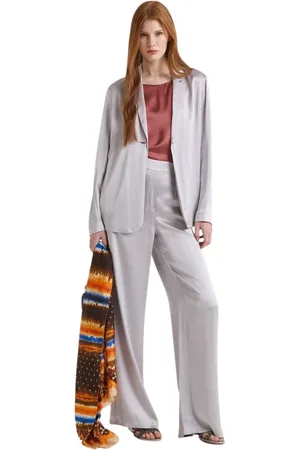 Maliparmi Femme, Pantalons, Gris, Taille: 42 FR Pantalon Cady en Viscose Gris