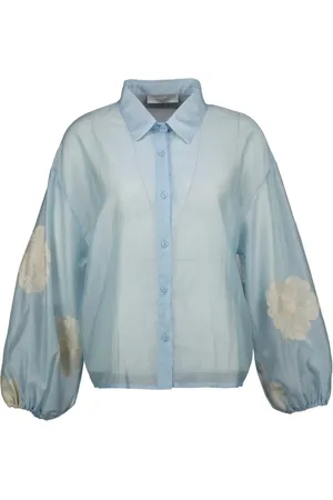 AMELIE & AMELIE Femme, Blouses et Chemises, Bleu, Taille: 42 FR Chemisier Felicia Bleu Clair