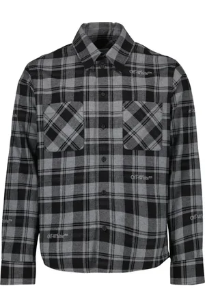 OFF-WHITE Homme, Chemises, Gris, Taille: S Chemise Flanelle Carreaux Classique