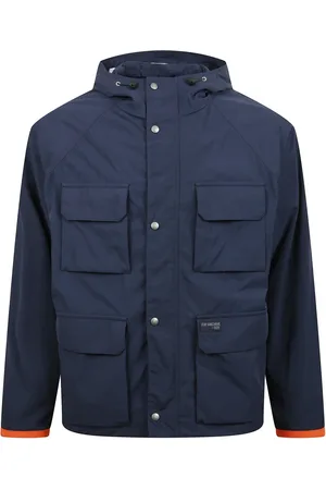 FAY Homme, Vestes, Bleu, Taille: L Parka en nylon avec capuche et poches