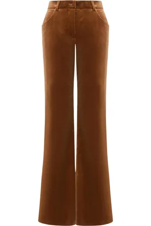 Alberta Ferretti Femme, Pantalons, Brun, Taille: 38 FR Pantalon Velours Marrone Aw23