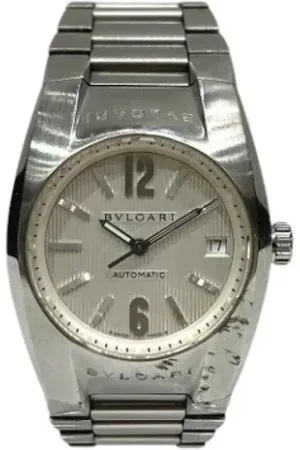 Bvlgari Homme, Pre-owned, Blanc, Taille: ONE Size Pre-owned Acier inoxydable montres