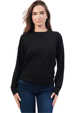 Armani Exchange Femme, Pulls, Noir, Taille: 36 FR Pull noir à col rond
