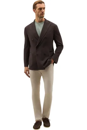 Boglioli Homme, Vestes, Brun, Taille: XL Veste K double-breasted en laine de crêpe haute performance
