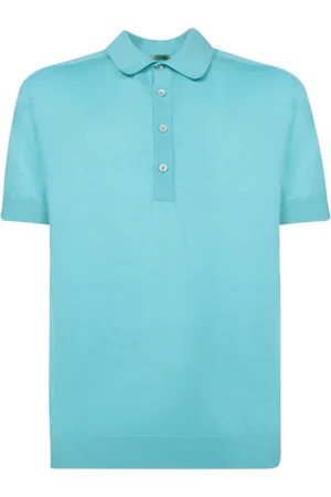 MOORER Homme, Tops, Bleu, Taille: L Polo Turquoise d