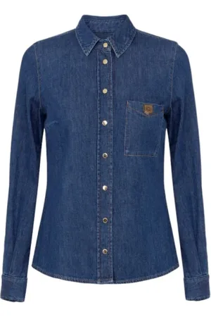 Elisabetta Franchi Femme, Blouses et Chemises, Bleu, Taille: 40 FR Chemise en Denim Mod.Jeans