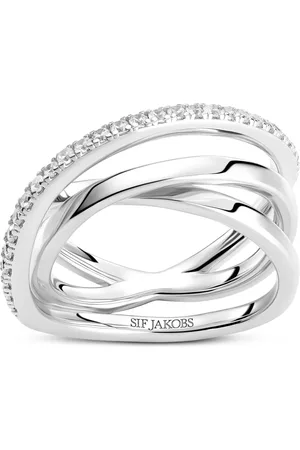 Sif Jakobs Femme, Accessoires, Gris, Taille: 60 MM Bague spirale avec zircon blanc