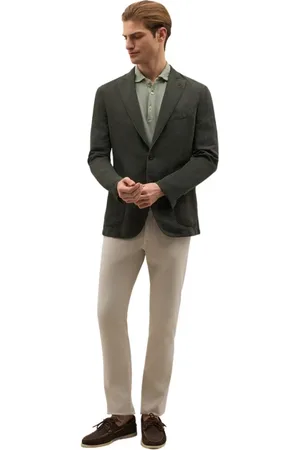 Boglioli Homme, Vestes, Vert, Taille: M Veste en coton lin satin K