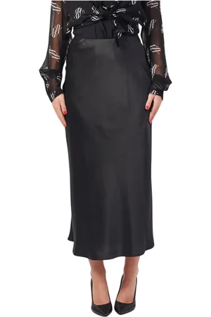 Armani Exchange Femme, Jupes, Noir, Taille: 42 FR Jupe en lin noir
