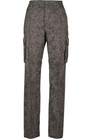 VERSACE Homme, Pantalons, Gris, Taille: S Pantalon Barocco Coton Gris