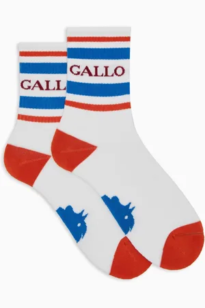 Gallo Unisex, Sous-vêtements, Multicolore, Taille: M Chaussettes courtes en éponge de coton blanc à rayures et avec inscription unisexe