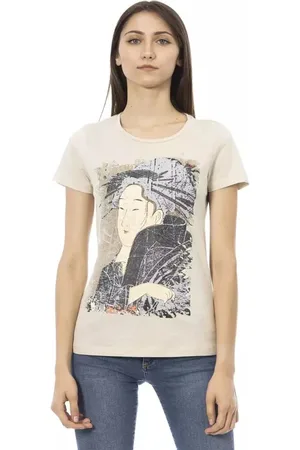 Trussardi Femme, Tops, , Taille: 44 FR Tee-shirt Casual en mélange de coton