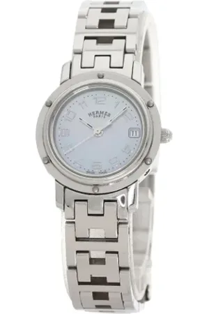 Hermès Femme, Pre-owned, Bleu, Taille: ONE Size Pre-owned Acier inoxydable montres