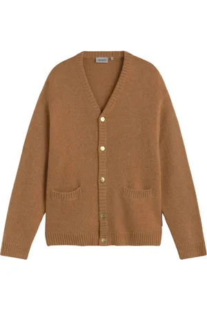 Carhartt Homme, Pulls, Brun, Taille: M Cardigan Merton Élégant avec Boutons en Métal