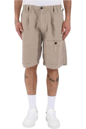 C.P. Company Homme, Shorts, , Taille: XL Short cargo en lin avec taille élastique