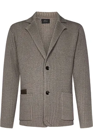 BRIONI Homme, Vestes, Brun, Taille: L Blazer Gris en Tricot de Coton