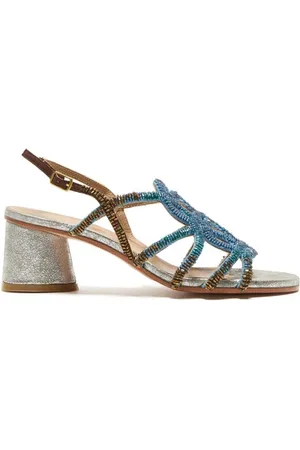 Maliparmi Femme, Chaussures, Bleu, Taille: 36 EU Sandal Brodé Ombré Bleu