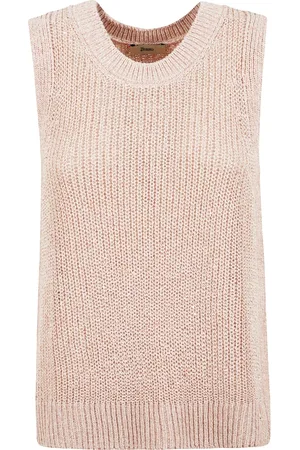 HERNO Femme, Pulls, Rose, Taille: 40 FR Veste Rose en Coton Lurex Côtelé
