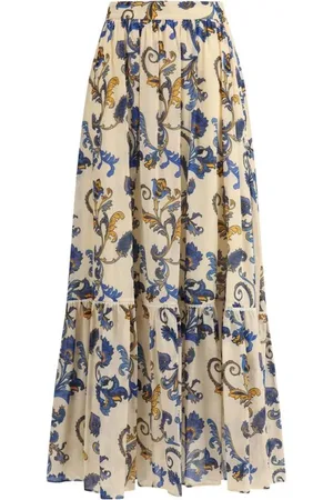Etro Femme, Jupes, Multicolore, Taille: 36 FR Jupe Longue Imprimé Paisley avec Volants
