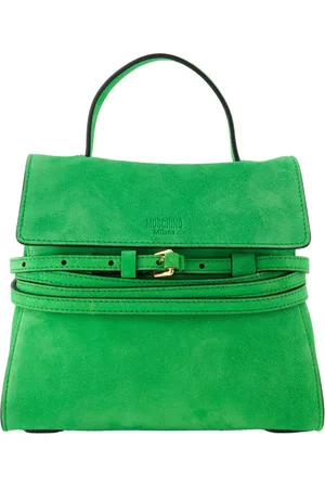 Moschino Femme, Sacs, Vert, Taille: ONE Size Sac en Daim Vert Tie Me Petit
