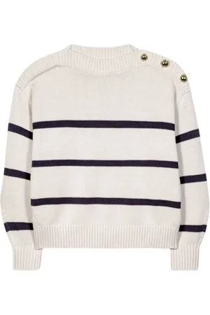 Luisa Cerano Femme, Pulls, Blanc, Taille: 40 FR Pull en Coton à Boutons sur l