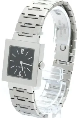 Bvlgari Femme, Pre-owned, Noir, Taille: ONE Size Pre-owned Acier inoxydable montres
