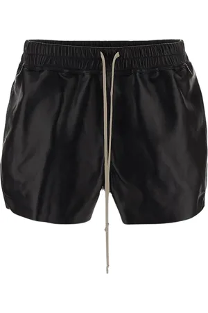 Rick Owens Femme, Shorts, Noir, Taille: 36 FR Boxers Courts Asymétriques en Peau d