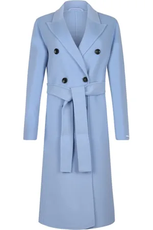 MARELLA Femme, Manteaux, Bleu, Taille: 36 FR Manteau en laine bleu clair double boutonnage