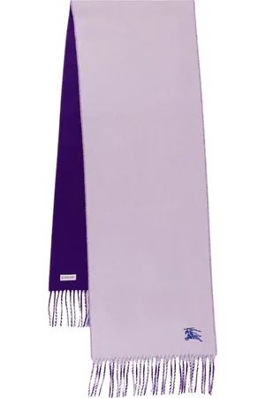 Burberry Homme, Accessoires, Violet, Taille: ONE Size Écharpe violette effilochée avec broderie du logo emblématique