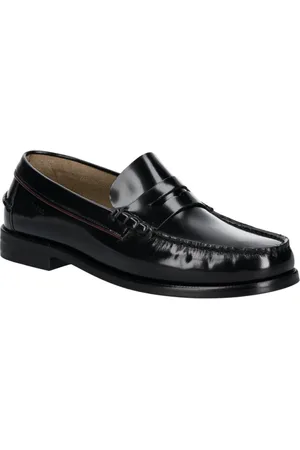 Tommy Hilfiger Homme, Chaussures, Noir, Taille: 43 EU Mocassins noirs en cuir avec logo