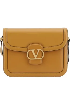 VALENTINO GARAVANI Homme, Sacs, Brun, Taille: ONE Size Sac à bandoulière en cuir avec plaque VLogo