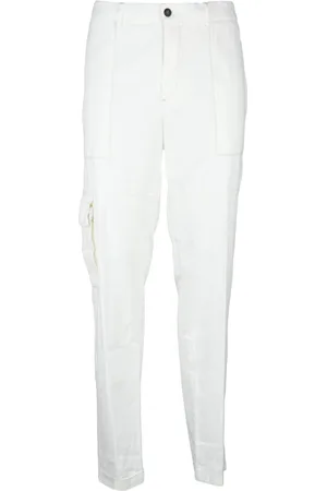 ELEVENTY Homme, Pantalons, Blanc, Taille: W34 Pantalon Slim Fit en Lin et Coton