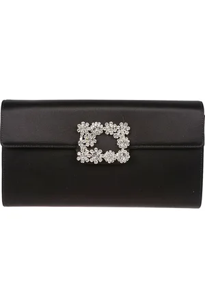 Roger Vivier Femme, Sacs, Noir, Taille: ONE Size Fleur Boucle Enveloppe Sacs
