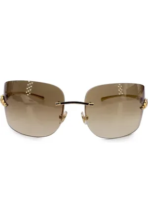 Cartier Femme, Pre-owned, Jaune, Taille: ONE Size Pre-owned Metal lunettes-de-soleil