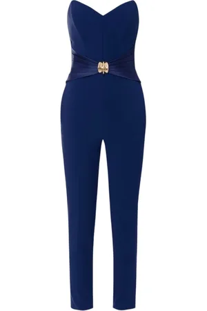 Elisabetta Franchi Femme, Combinaisons et Ensembles, Bleu, Taille: 36 FR Mélange élégant de polyester et élasthanne