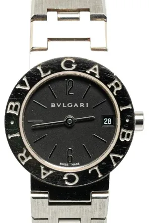 Bvlgari Femme, Pre-owned, Noir, Taille: ONE Size Pre-owned Acier inoxydable montres