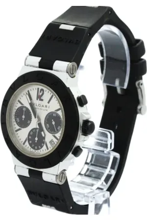 Bvlgari Homme, Pre-owned, Gris, Taille: ONE Size Pre-owned Caoutchouc montres