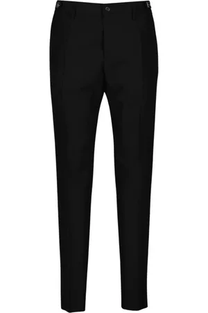 Dolce & Gabbana Homme, Pantalons, Noir, Taille: L Pantalon coupe droite avec logo métallique