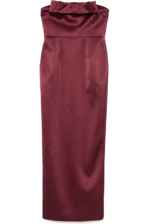 Ilkyaz Ozel Femme, Robes, Rouge, Taille: 38 FR Collection Robes Bordeaux
