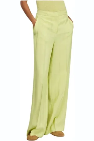 SEMICOUTURE Femme, Pantalons, Vert, Taille: 42 FR Pantalon Large Vert Lime
