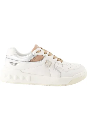 VALENTINO GARAVANI Femme, Chaussures, Multicolore, Taille: 40 EU Baskets en cuir à lacets et clous