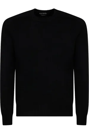 Tom Ford Homme, Pulls, Noir, Taille: S Pull en Cachemire Noir à Col Rond